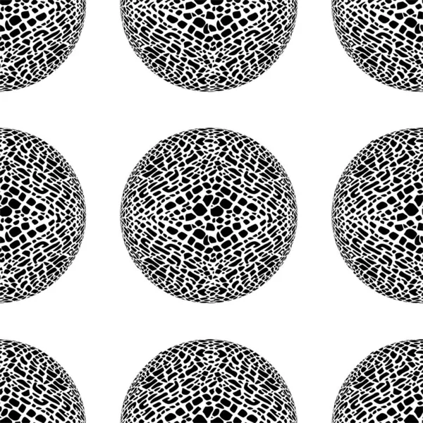 抽象的な円黒と白のシームレスなパターン — ストック写真