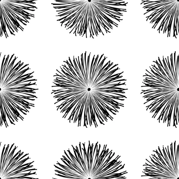 抽象的な黒花の抽象的なパターンを持つシームレスな背景 — ストック写真