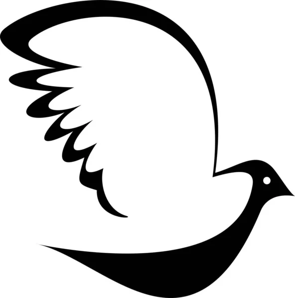 Uccello Silhouette Illustrazione Sfondo Bianco — Foto Stock