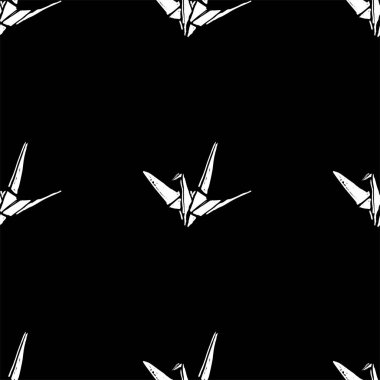 Kuşlarla soyut ve pürüzsüz desen  