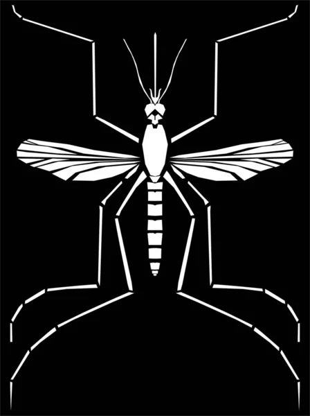 Mosquito Silhouette Illustration Auf Schwarzem Hintergrund — Stockfoto