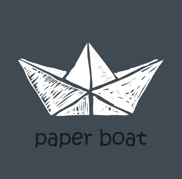 Illustration Bateau Papier Origami — Photo