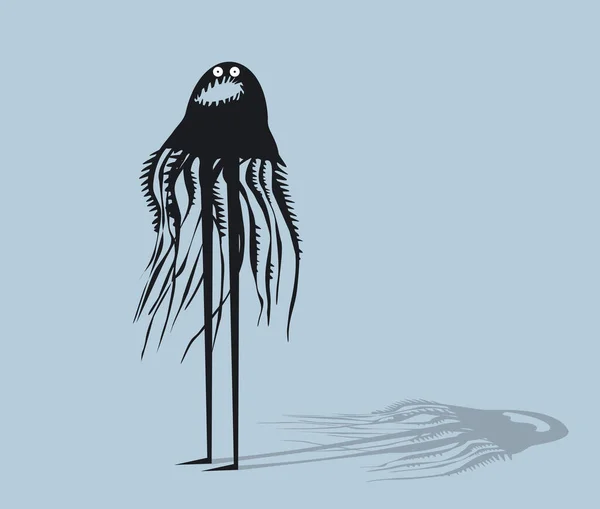 Смішна Чорна Медуза Ілюстрація — стокове фото