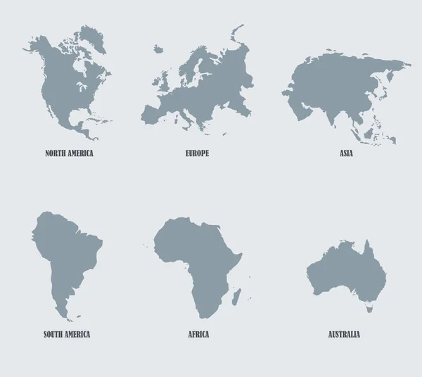 白色背景的五大洲地图 — 图库照片