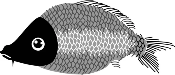 Şirin Bir Karikatür Balığının Çizimi — Stok fotoğraf