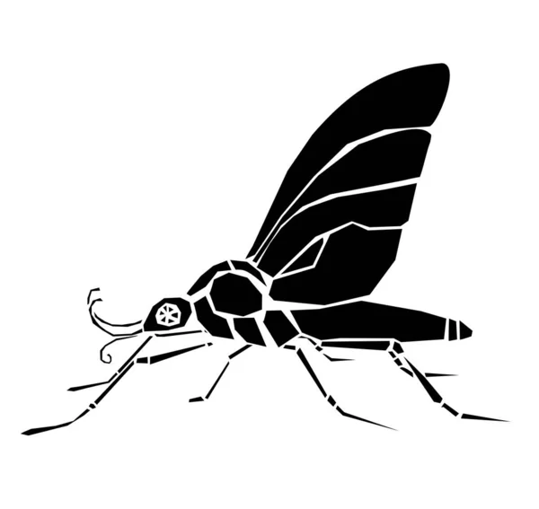 Beyaz Arka Planda Bir Böceğin Gösterimi — Stok fotoğraf