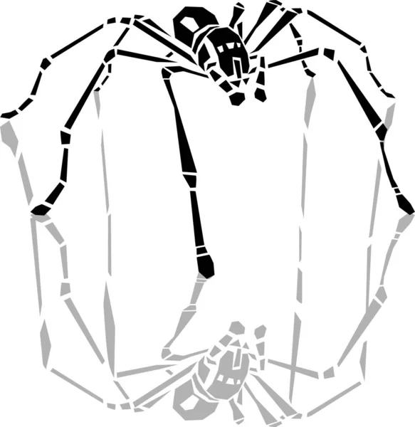 Απόκριες Εικονίδιο Αράχνη Μαύρο Στυλ Απομονώνονται Λευκό Φόντο — Φωτογραφία Αρχείου