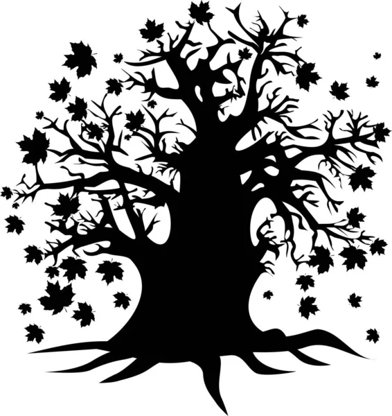 Beyaz Arkaplanda Siyah Ağaç Çizimi — Stok fotoğraf