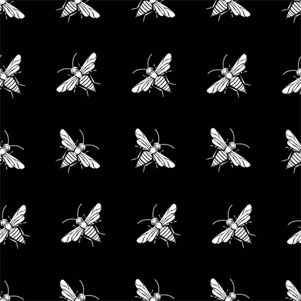 Fondo Sin Fisuras Con Insectos Ilustración —  Fotos de Stock