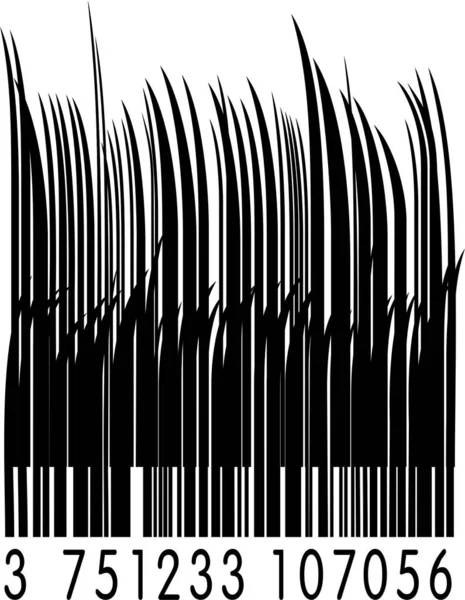 Grass Barcode Illustration White Background — Stock Photo, Image