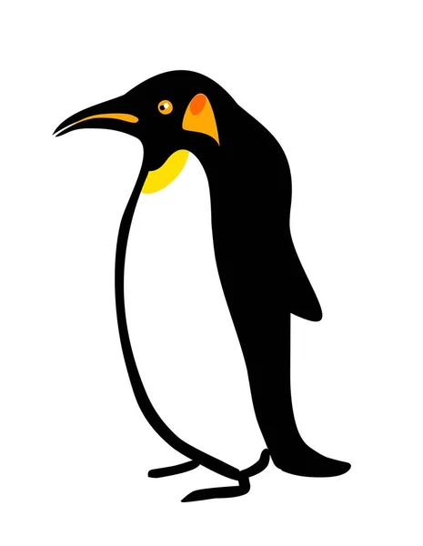 Pinguin Ikone Schwarzen Stil Symbolbild Vogel — Stockfoto