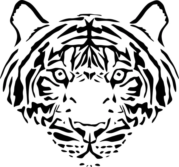 Niebezpieczeństwo Tygrys Głowa Ilustracja — Zdjęcie stockowe