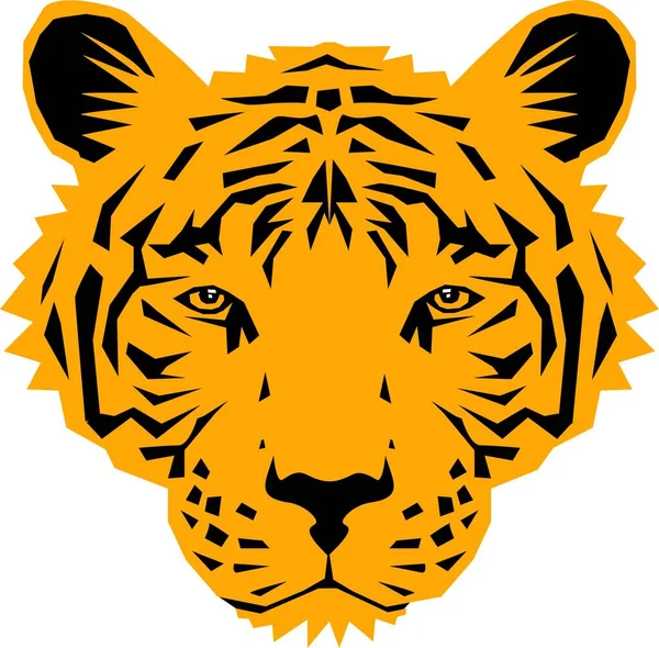 Yellow tiger head illustration