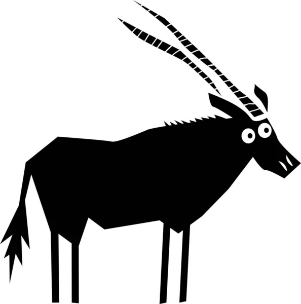 Vtipná Kreslená Antilopa Silueta — Stock fotografie