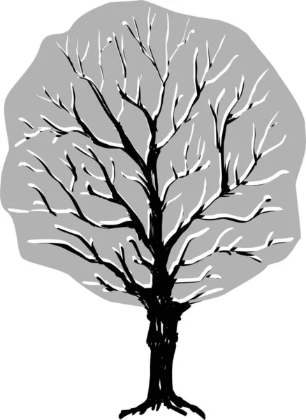 Illustration Ett Träd Siluett Vit Bakgrund — Stockfoto