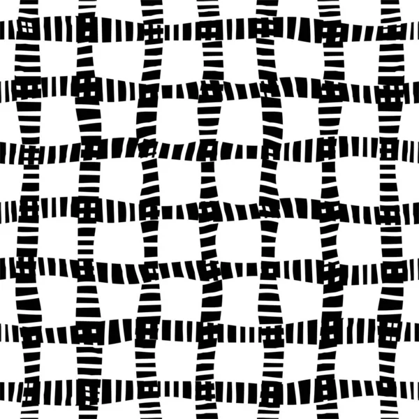 Sømløst Mønster Med Svarte Hvite Uregelmessige Striper Abstrakt Illustrasjon – stockfoto