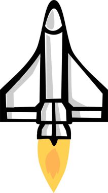 Beyaz arkaplanda uzay mekiği simgesi.