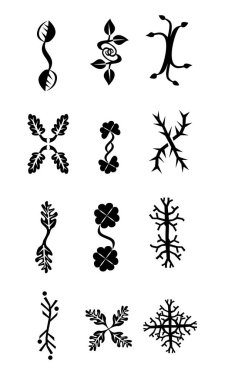 Çiçek tasarım elementlerinin koleksiyonu