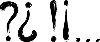 El çizimi tasarım ögeleri - soru ve ünlem işaretleri 