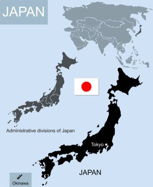 Japonya haritası basit illüstrasyon