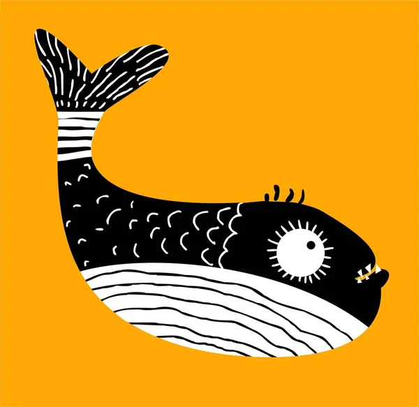 Handgezeichnete Illustration Eines Fisches — Stockfoto