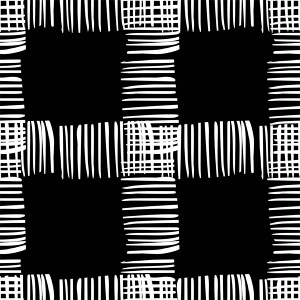 抽象的な幾何学的形状のシームレスなパターン 黒と白の背景 — ストック写真