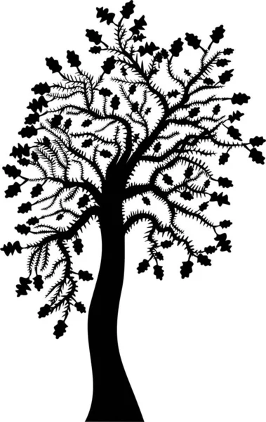 Tree Leaves Silhouette Illustration — Stock Photo, Image