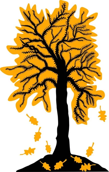 Tree with leaves silhouette illustration
