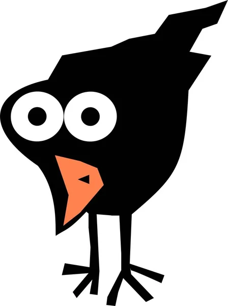 Funny bird cartoon illustration on white