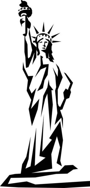 Illustration Statue Liberté Sur Fond Blanc — Photo