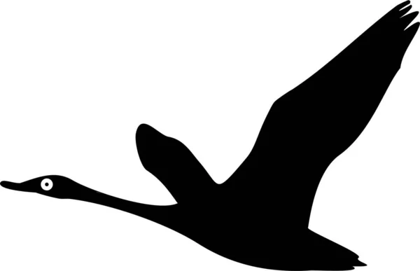 Иллюстрация Летающего Лебедя Белом Фоне — стоковое фото