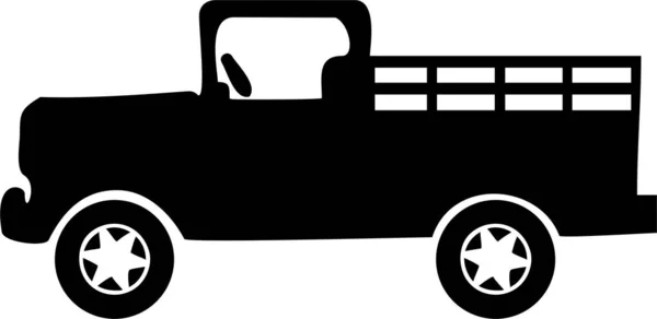 白色背景的卡车图标 — 图库照片