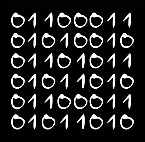 Binärcode Auf Schwarzem Hintergrund — Stockfoto