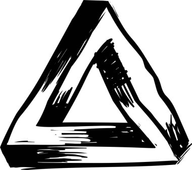 Soyut siyah üçgenin çizimi 