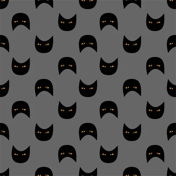 Seamless pattern with funny cat faces