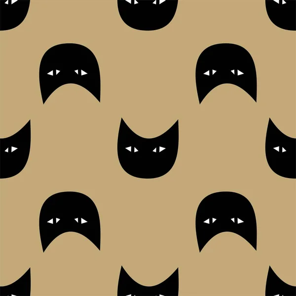 Nahtloses Muster Mit Lustigen Katzengesichtern — Stockfoto