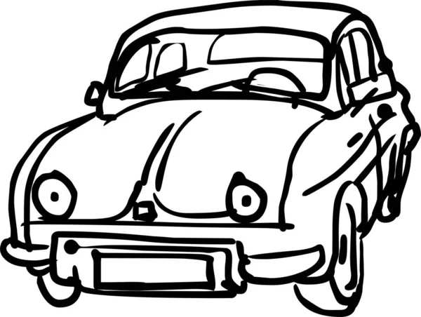 Illustratie Van Een Cartoon Auto Witte Achtergrond — Stockfoto