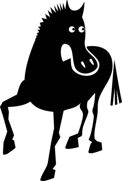Zabawna Ilustracja Konia Kreskówki — Zdjęcie stockowe