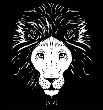 Aslan başı grafik illüstrasyonu