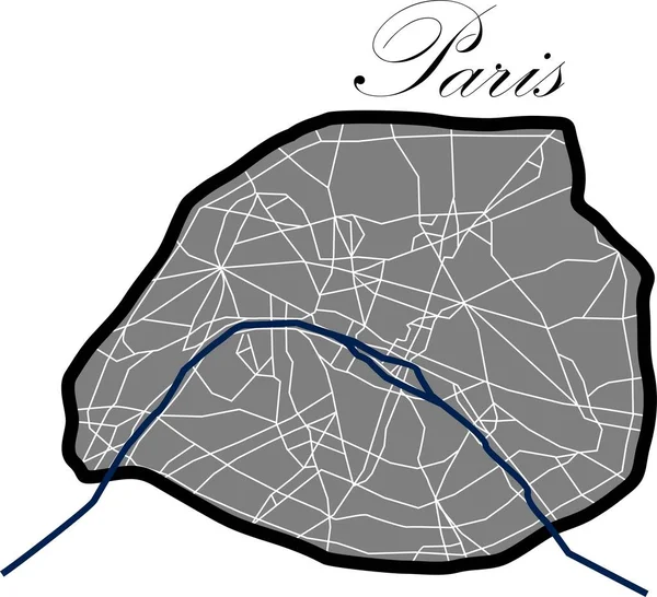 Mapa París Ilustración Simple — Foto de Stock