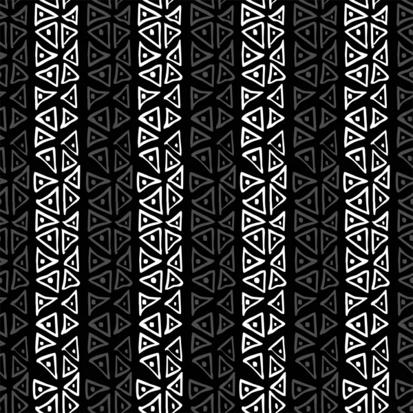 Seamless black and white hand drawn with pattern triangles