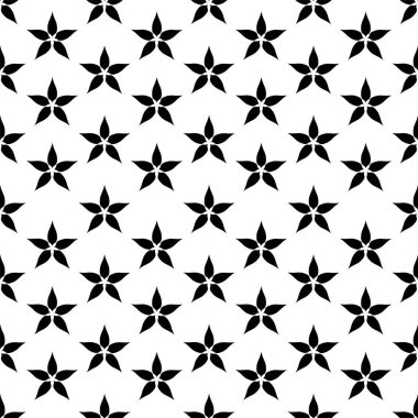 Siyah ve beyaz çiçekli kusursuz desen