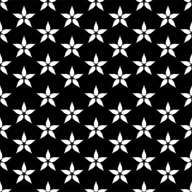 Siyah ve beyaz çiçekli kusursuz desen