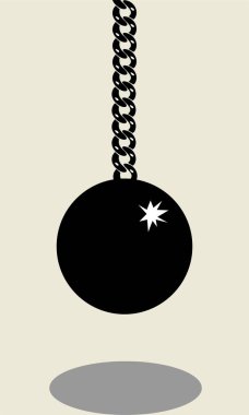 Zincirli siyah yıkım topu