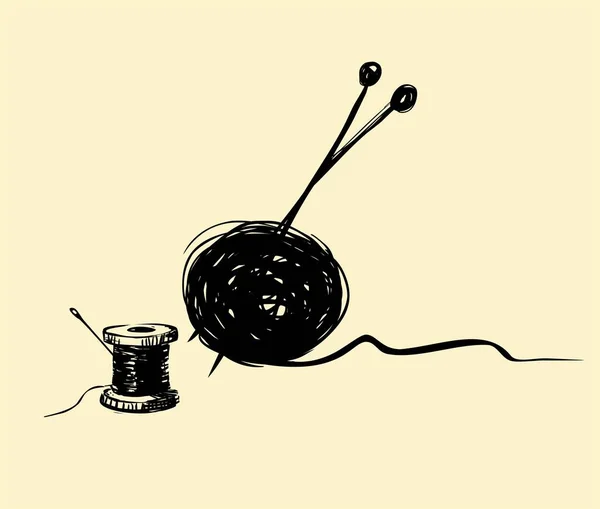 Needles Spool Thread Illustration — Stock Photo, Image
