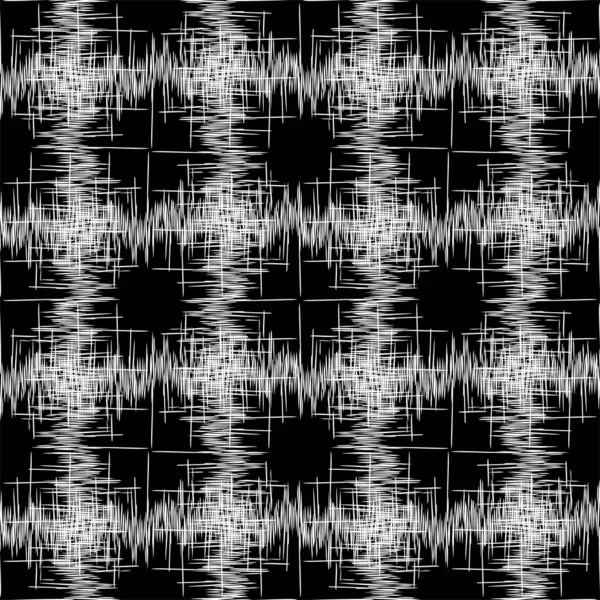 幾何学的形状のシームレスな黒と白の抽象的なパターン — ストック写真