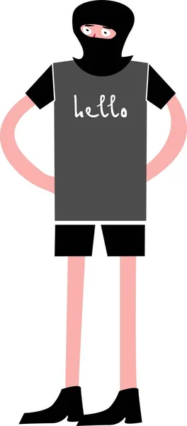 Funny Hooded Boy Cartoon Character — Stock Photo, Image