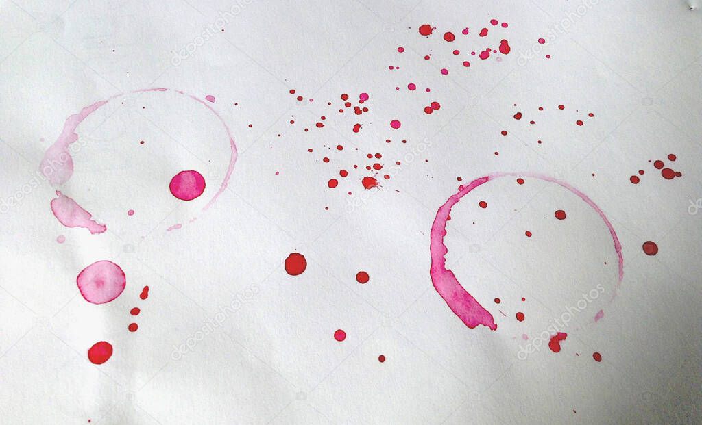 Glass stains and drops on paper