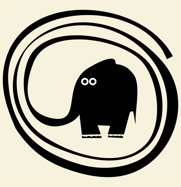 Illusztráció Egy Aranyos Elefánt — Stock Fotó