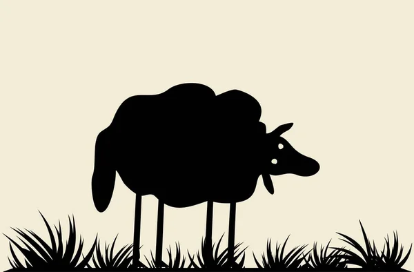 Illustration Sheep Field — Stock Photo, Image